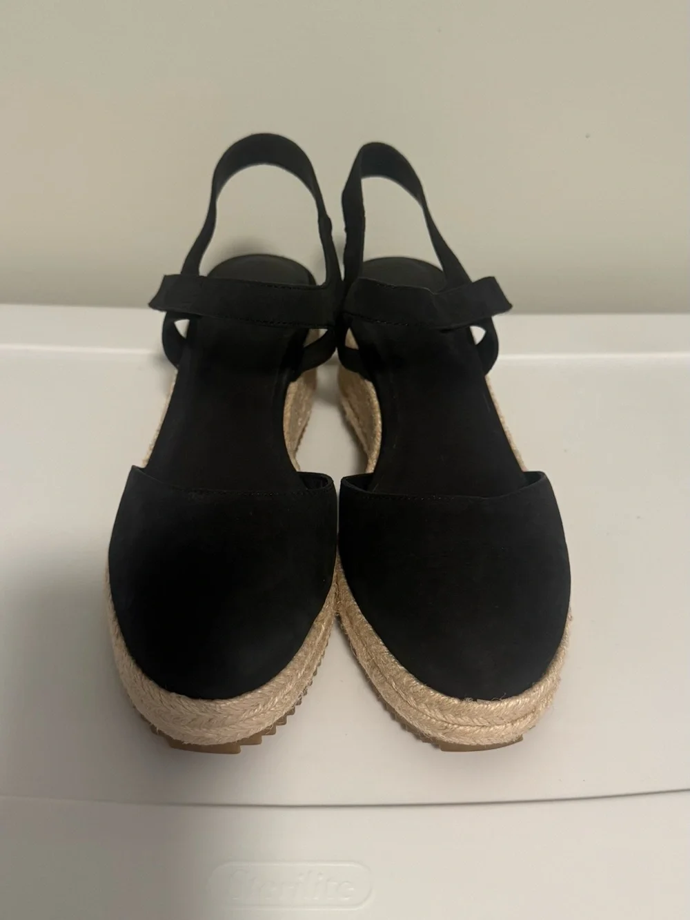 Eileen Fisher Women Nessa Black Espadrille Wedge Sandal S 9.5 Fit Small Like 8.5